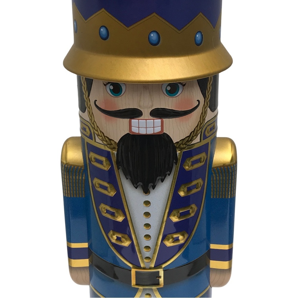 The Silver Crane Blue Toy Soldier Nutcracker Tin Christmas
